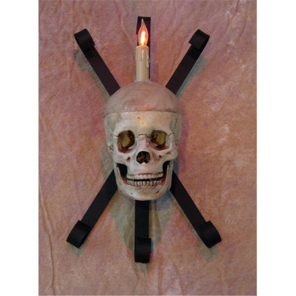 Perfectpretend Wall Sconce Skull-Metal  Life-Size Skull on Metal Structure  NO LED Lights PE1413047